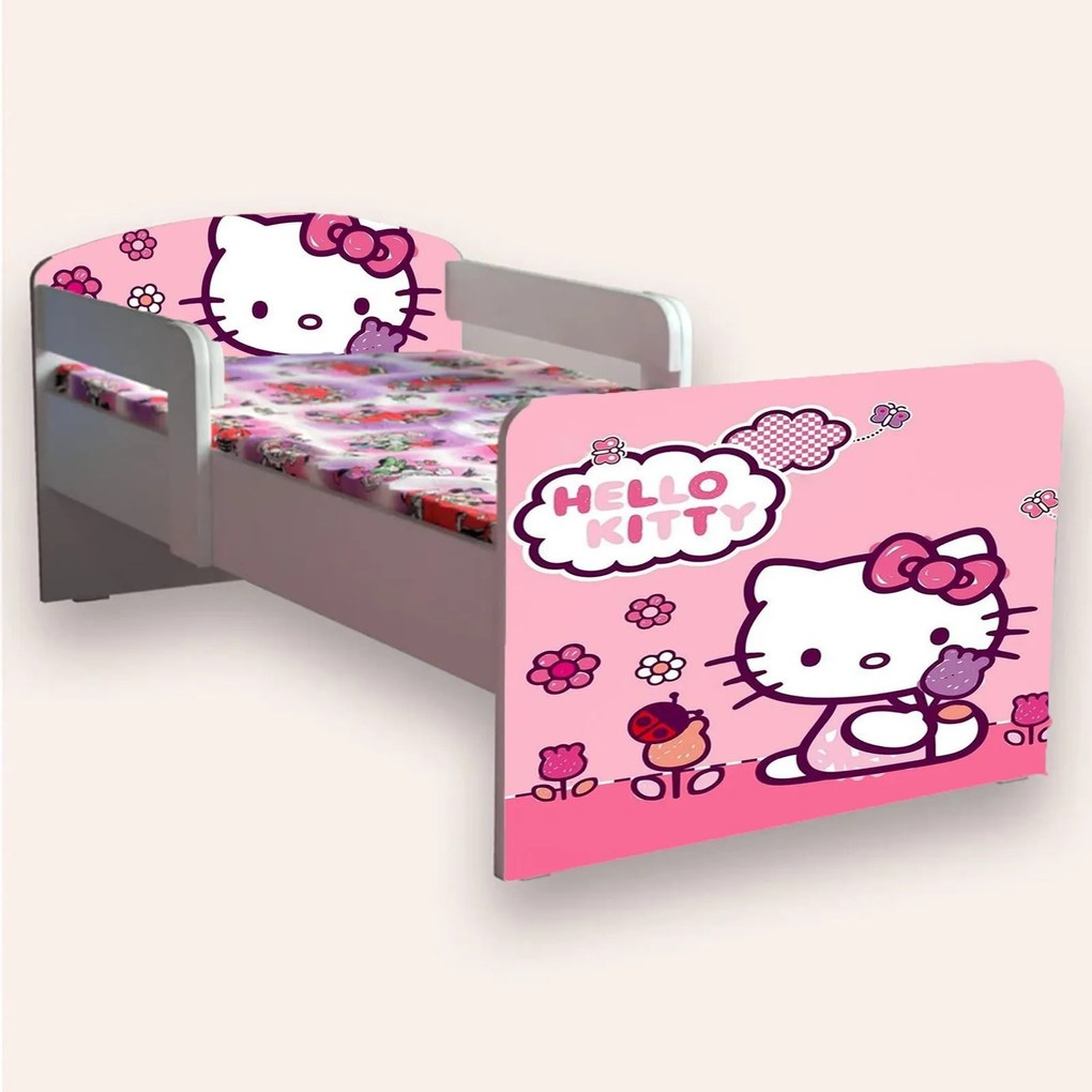 Pat copii HELLO KITTY cu manere Mic 2-8 ani Cu manere Cu saltea