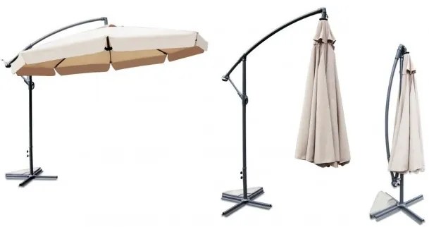 ShopJK UMBRELĂ DE SOARE PENTRU GRĂDINĂ 350 CM GRI