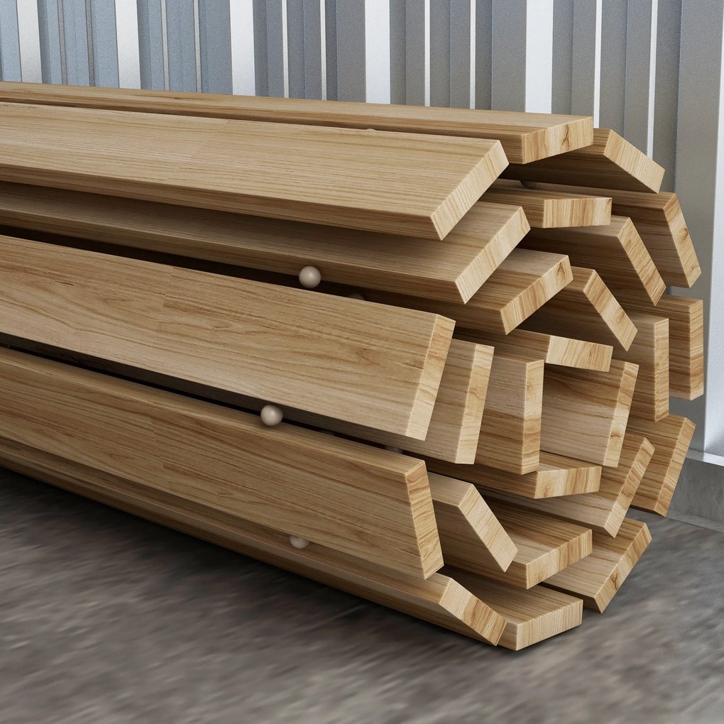 Outsunny Drum de grădină lături lemn rulabile lemn masiv pin 120 x 38 cm | Aosom Romania