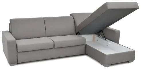 Canapea colțar extensibilă LEKA gri, cu spațiu depozitare, pentru dormit zilnic