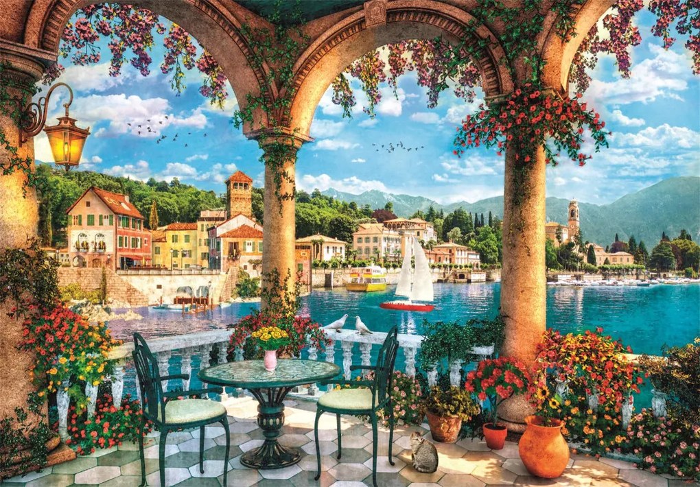 Orașe View of Lake Como Italia 1000 de piese Puzzle Compact Clementoni