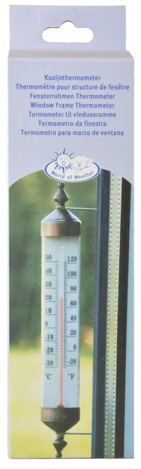 Termometru pentru fereastră Esschert Design, înălțime 25 cm, arămiu