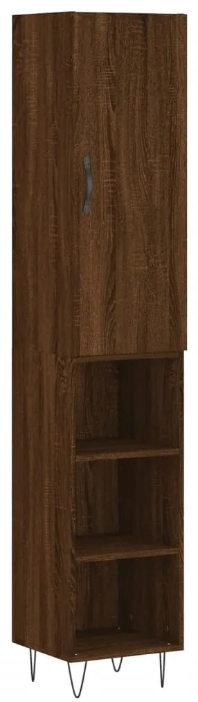 3199016 vidaXL Dulap înalt, stejar maro, 34,5x34x180 cm, lemn prelucrat