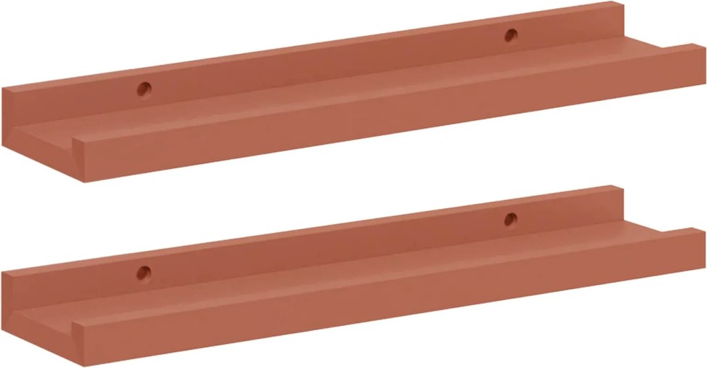 vidaXL Raft de perete cu raft 2 pcs Roșu 40 x 9 x 3 cm Lemn compozit