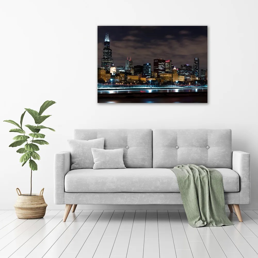 Tablou canvas Chicago noaptea