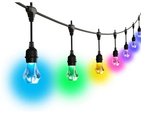 Nanoleaf NF084K02-20SLO - Ghirlandă LED RGBWIC reglabilă, 20 LED, 15 m, Wi-Fi, IP65