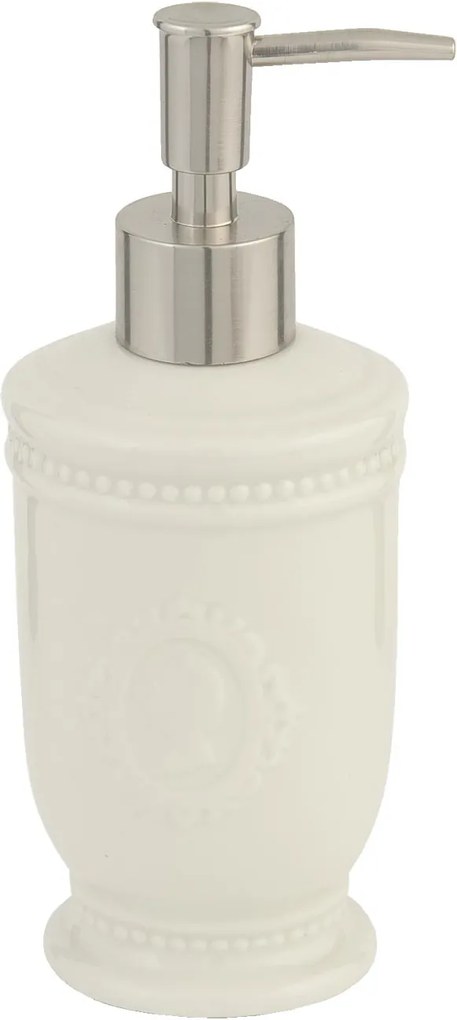 Dispenser ceramica alba pentru sapun Lady Ø7x18 cm