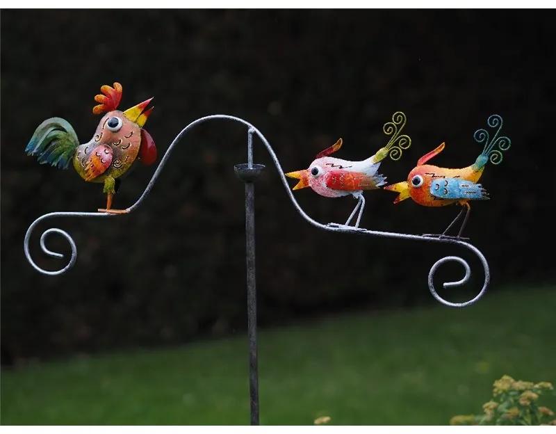Figurina metal Balance  birds rooster, 140x65x7 cm