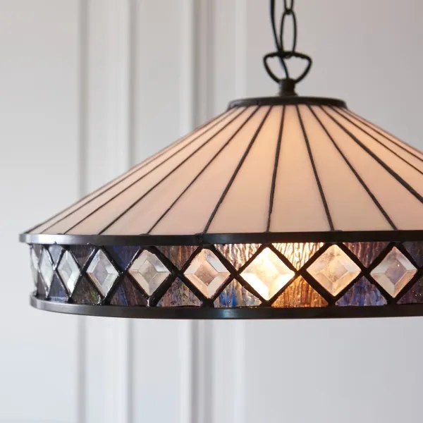 Endon 112196 - Lustră cu lanț Tiffany FARGO 1xE27/60W/230V Ø 41,5 cm