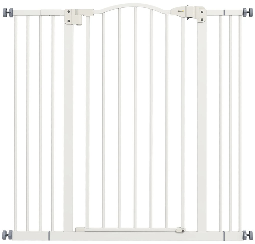 PawHut Poartă Extensibilă pentru Câini fără Șuruburi, Poartă de Siguranță Reglabilă, 94-100x94 cm, Alb | Aosom Romania