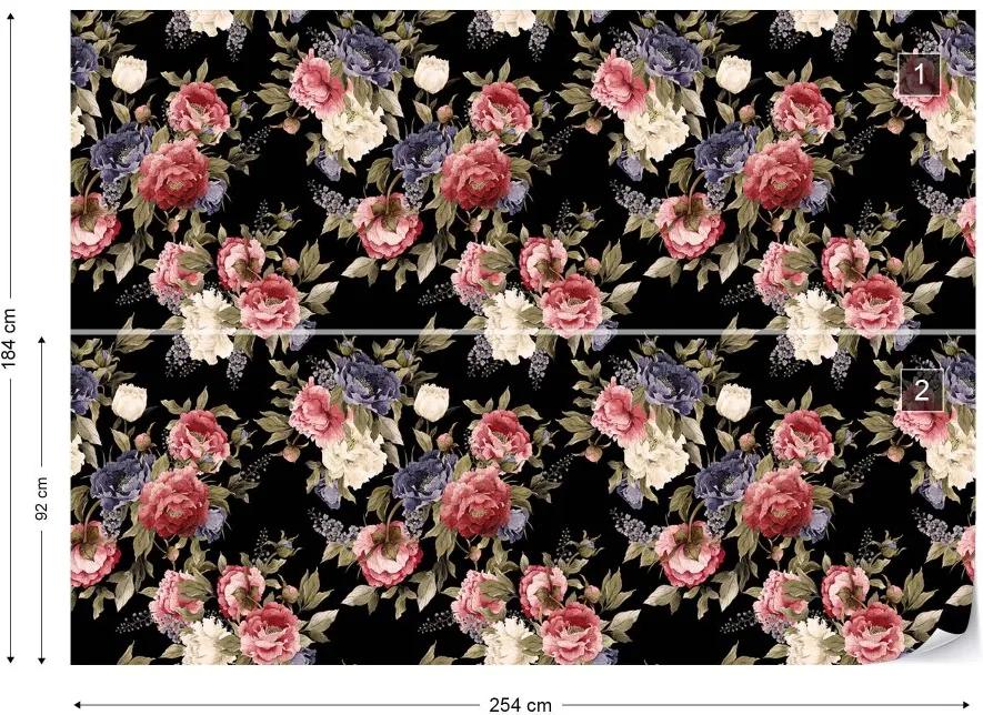 GLIX Fototapet - Vintage Floral Pattern Vliesová tapeta  - 254x184 cm