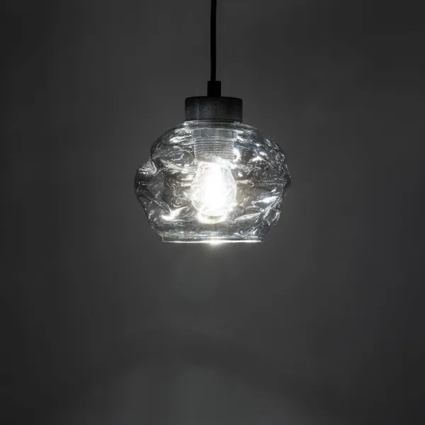 Lustră LED pe cablu ZULIA 1xE27/15W/230V negru/negru fumuriu