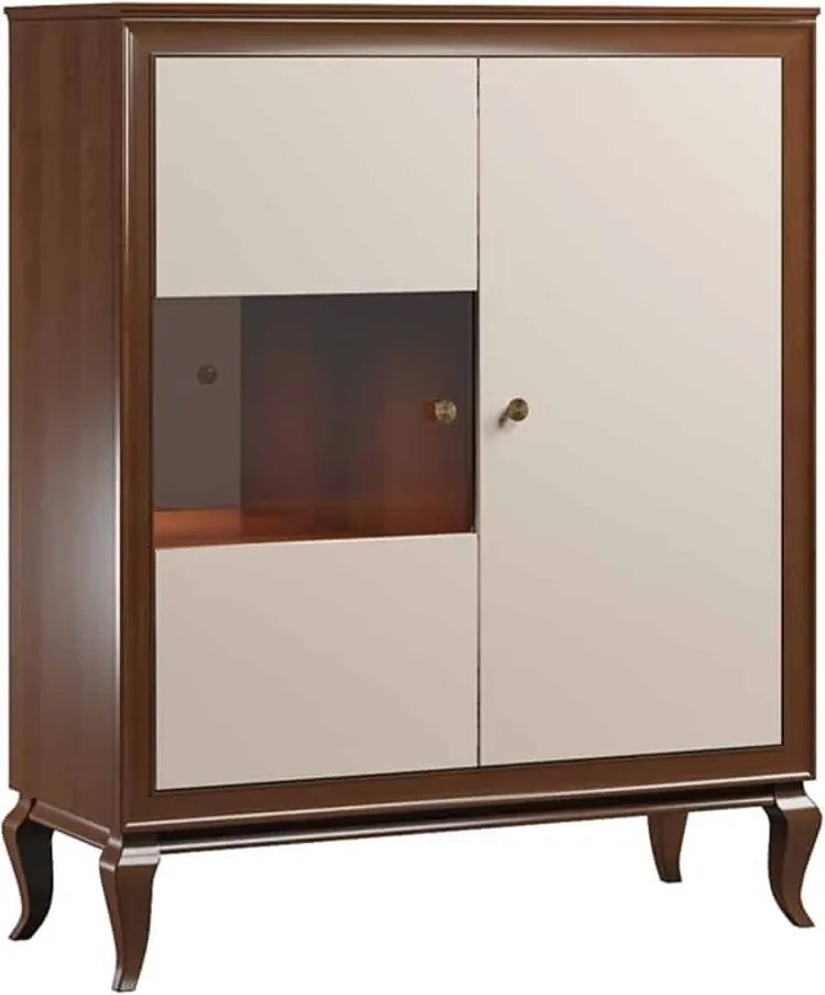 Bufet lemn masiv nuc Nicola Alb-, 131 × 43 × 108 cm