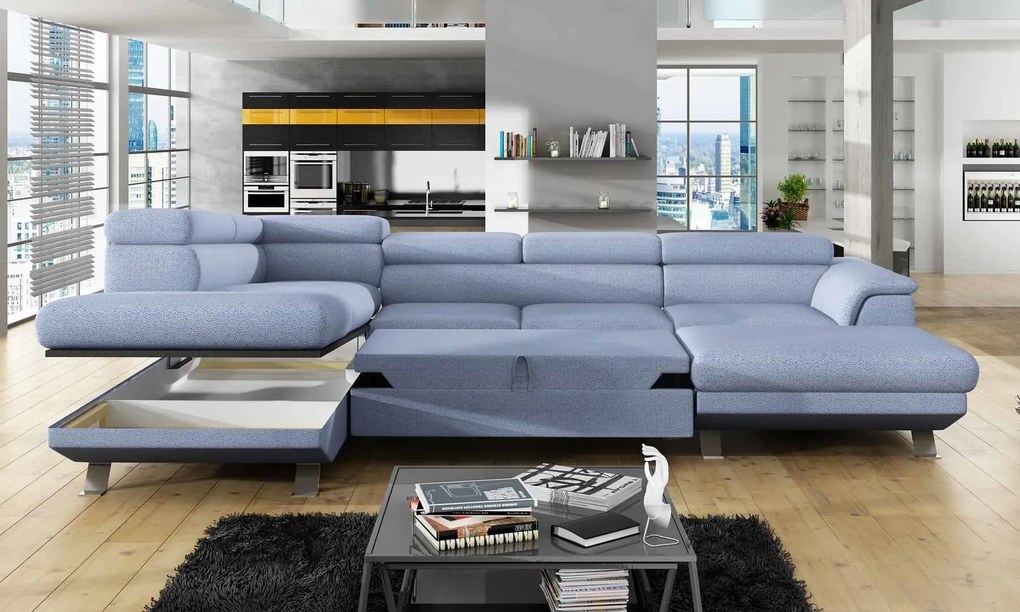 Coltar living extensibil Phoenix XL pe stanga – L340 x l220 x h98 cm