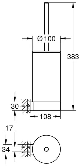 GROHE 41076GL0 - Set SELECTION pentru curățarea toaletei, auriu