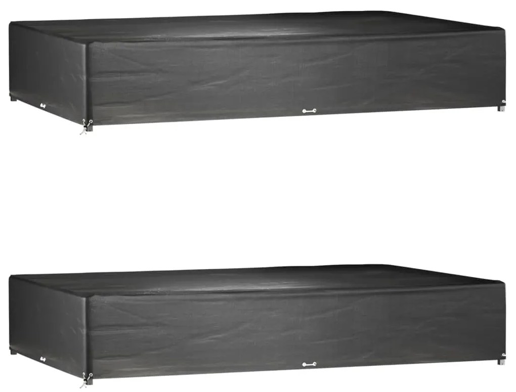 vidaXL Huse mobilier grădină, 2 buc, 16 ocheți, 325x205x60 cm, pătrat
