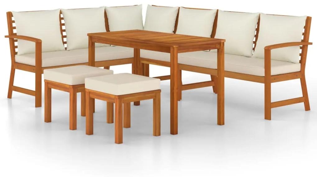 3154968 vidaXL Set mobilier de grădină cu perne, 7 piese, lemn masiv de acacia