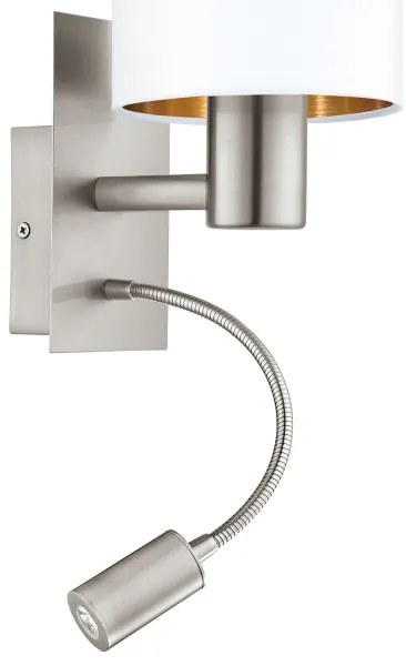 Eglo 96484 - Lampă LED flexibilă PASTERI 1xE27/40W+LED/3,8W albă