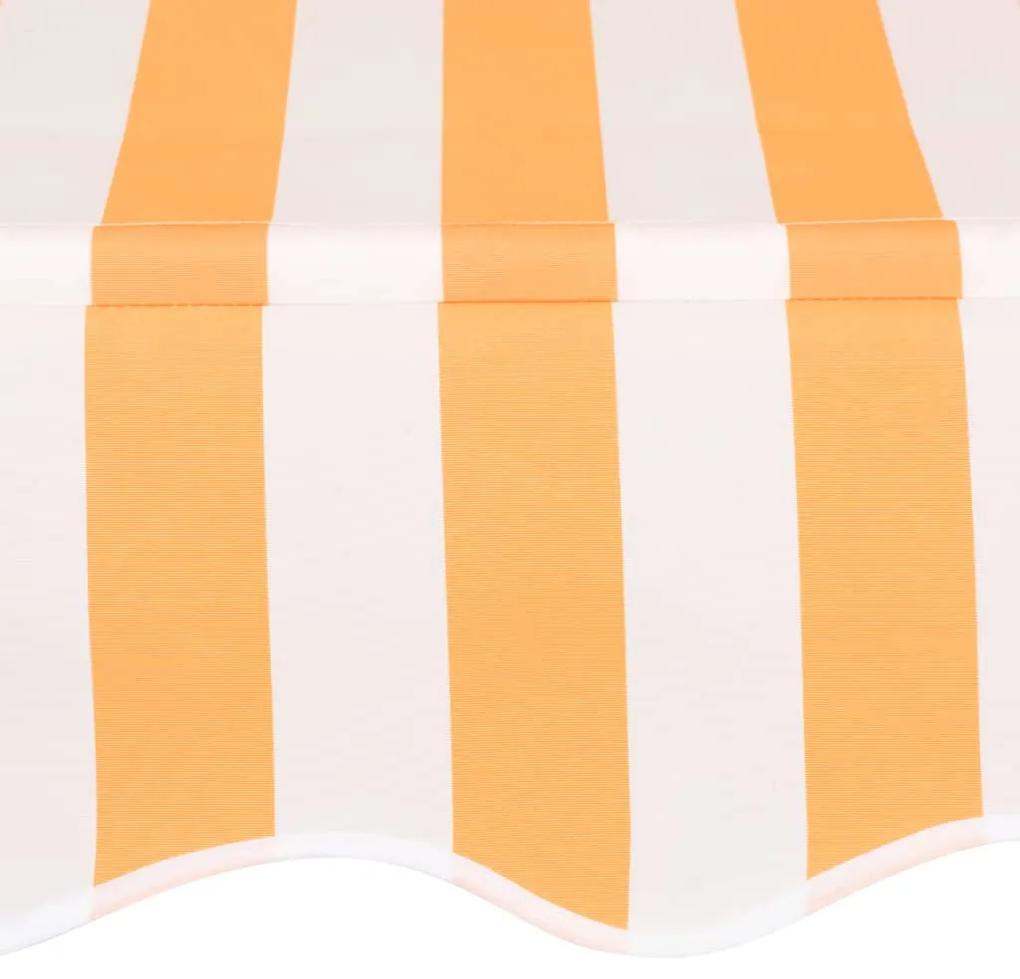Copertina retractabila manual, portocaliu si alb, 250 cm, dungi portocaliu si alb, 250 cm