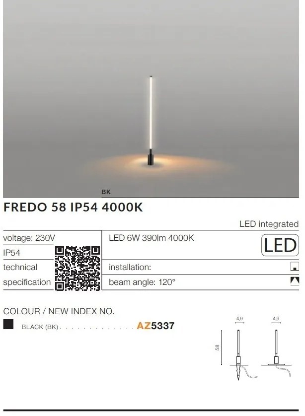 Corp cu tarus iluminat arhitectural exterior IP54 LED FREDO 58