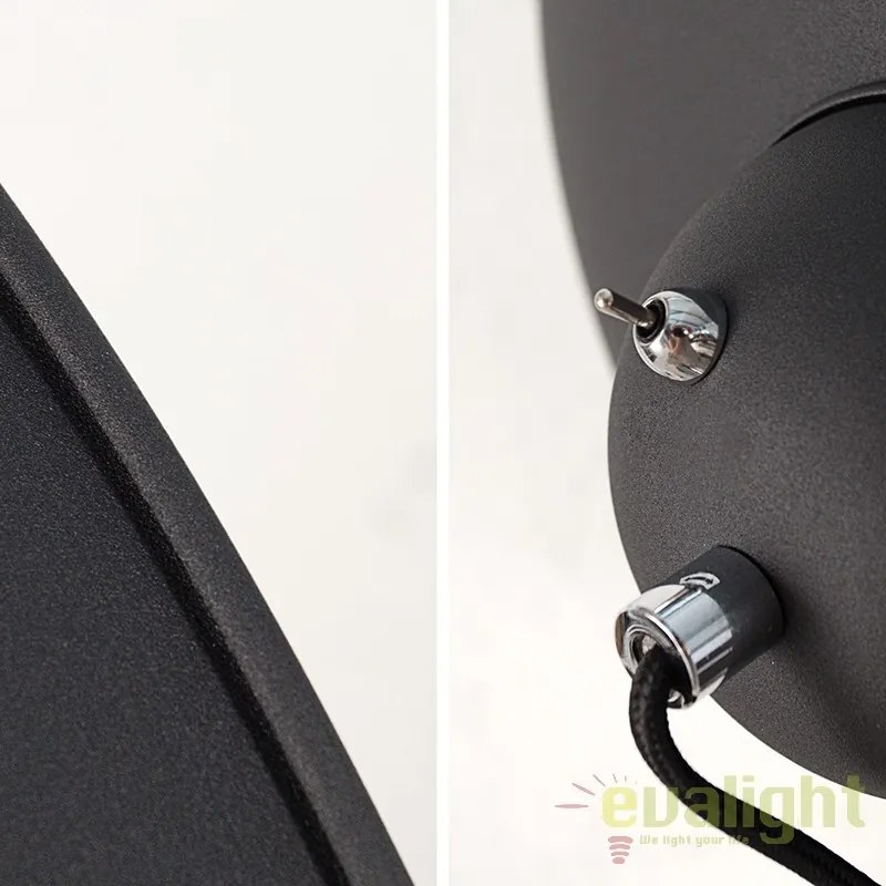 LAMPADAR deosebit in stil RETRO BIG Studio negru/ argintiu A-36562 VC
