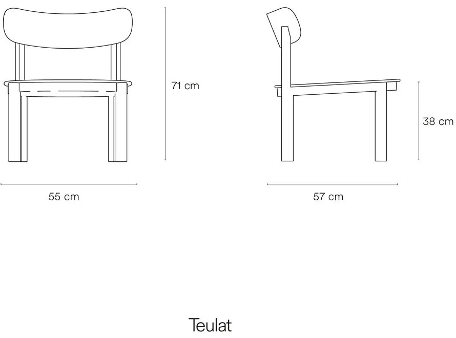 Fotoliu dining negru în decor frasin Nara - Teulat