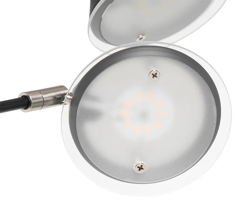 Lampă de podea de design neagră cu LED-uri cu 5 lumini - Sixties Trento