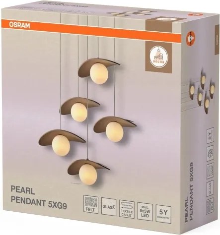 Osram DECOR PEARL – lustru suspendat pe cablu, 5x G9, 5W, 230V, bej