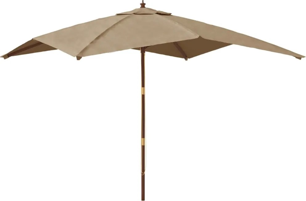 vidaXL Umbrelă de grădină stâlp din lemn, taupe, 300x300x273 cm