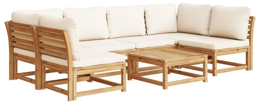 3214300 vidaXL Set mobilier grădină cu perne, 7 piese, lemn masiv acacia