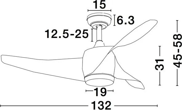 Lustra LED cu ventilator si telecomanda design modern Breeze NVL-5267611
