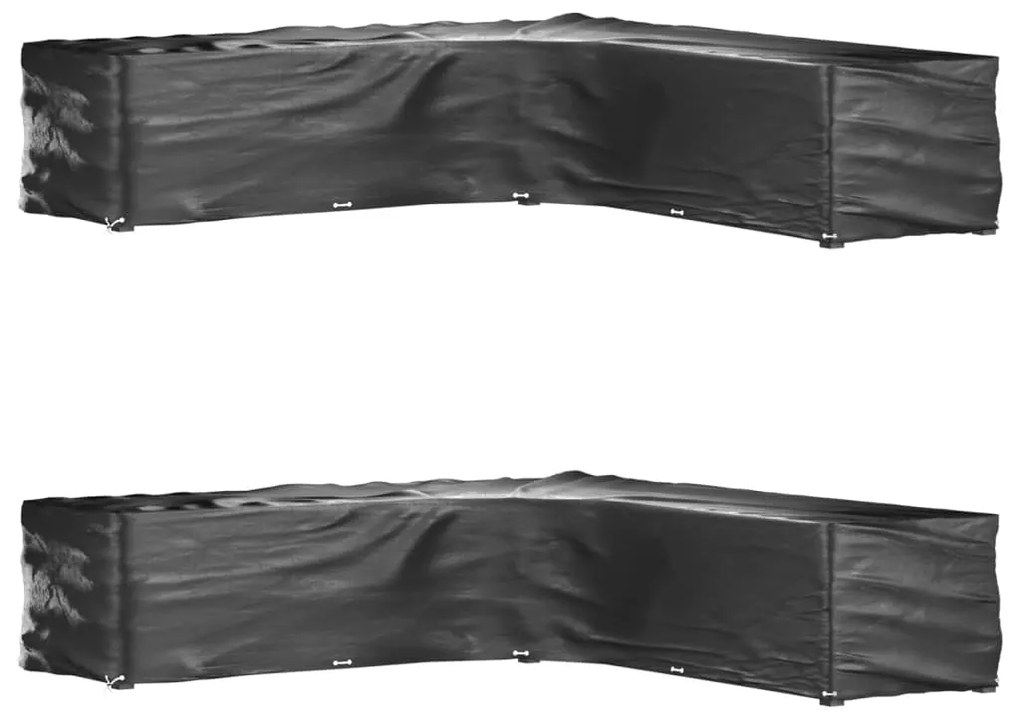 vidaXL Husă mobilier de grădină formă în L, 20 ocheți, 300x300x70 cm