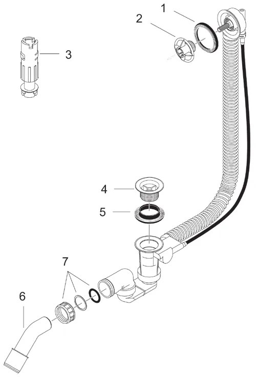 Instalatie de cada, Hansgrohe, Flexaplus, 78 cm, fara ornament