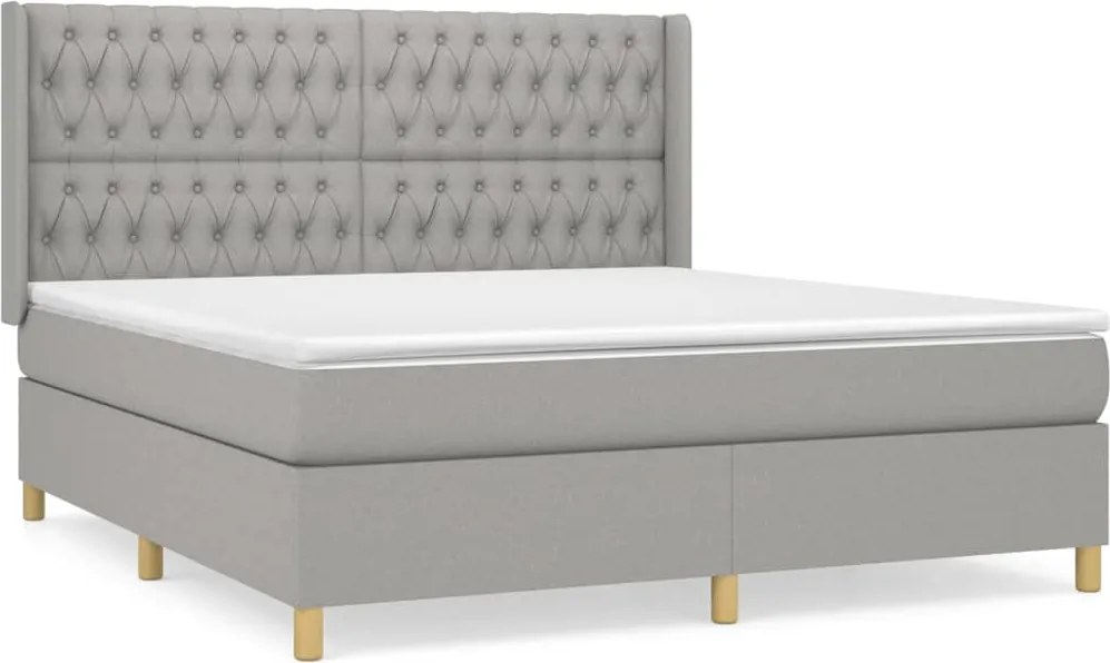 vidaXL Pat continental, gri deschis, 180x200 cm, material textil