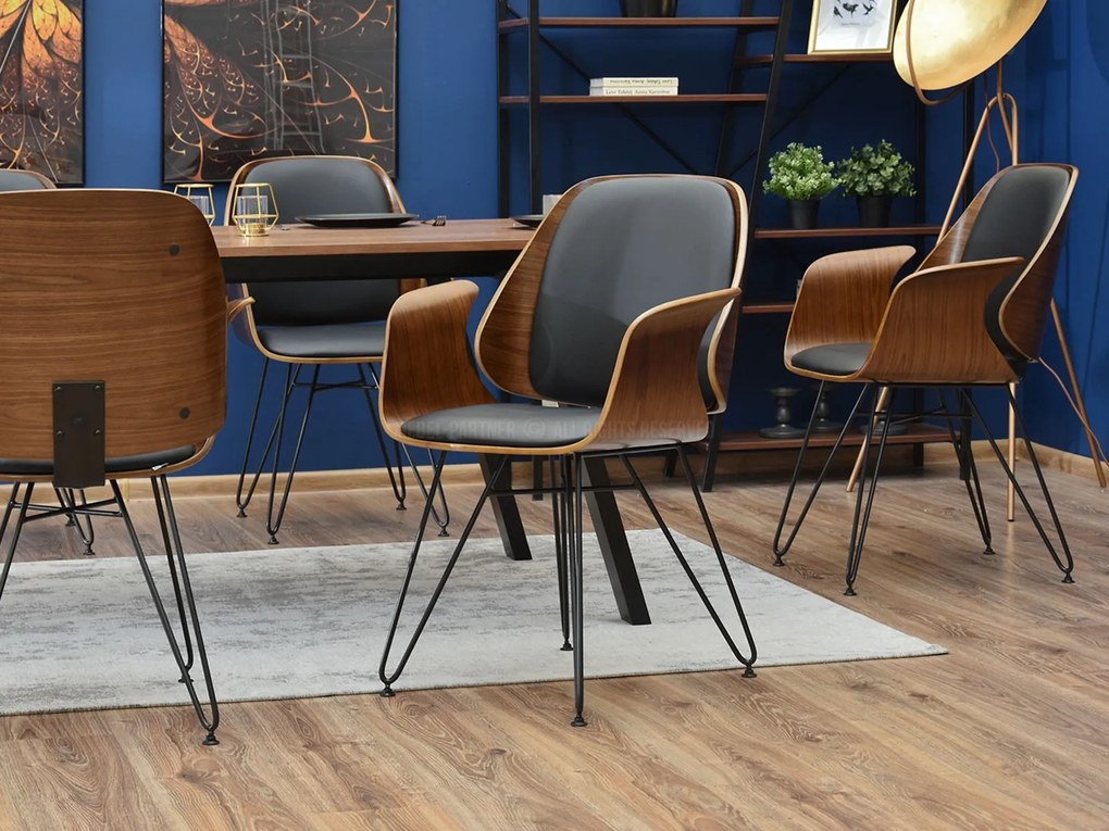 Scaun Silk (nuc închis + negru). Promo -18%. 1111269