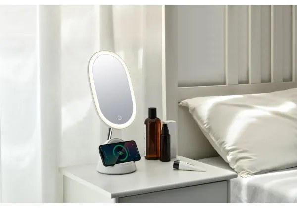 Immax 08970L - Oglindă LED reglabilă cu încărcare wireless LED/18W/230V