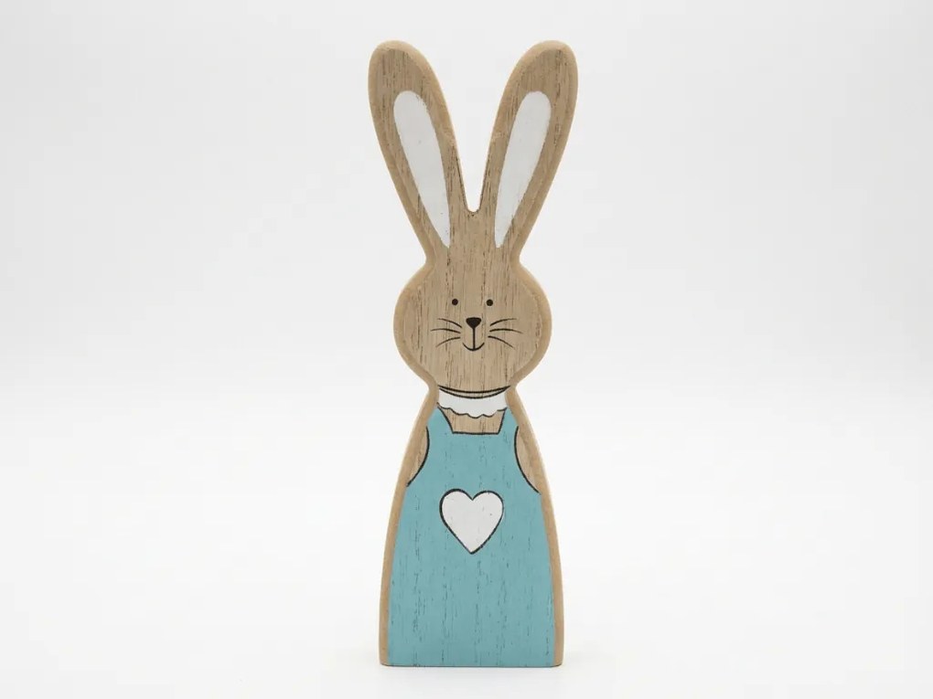 Iepuras din lemn LAPINA XL cu haine colorate, 18 cm Culoare: Roz