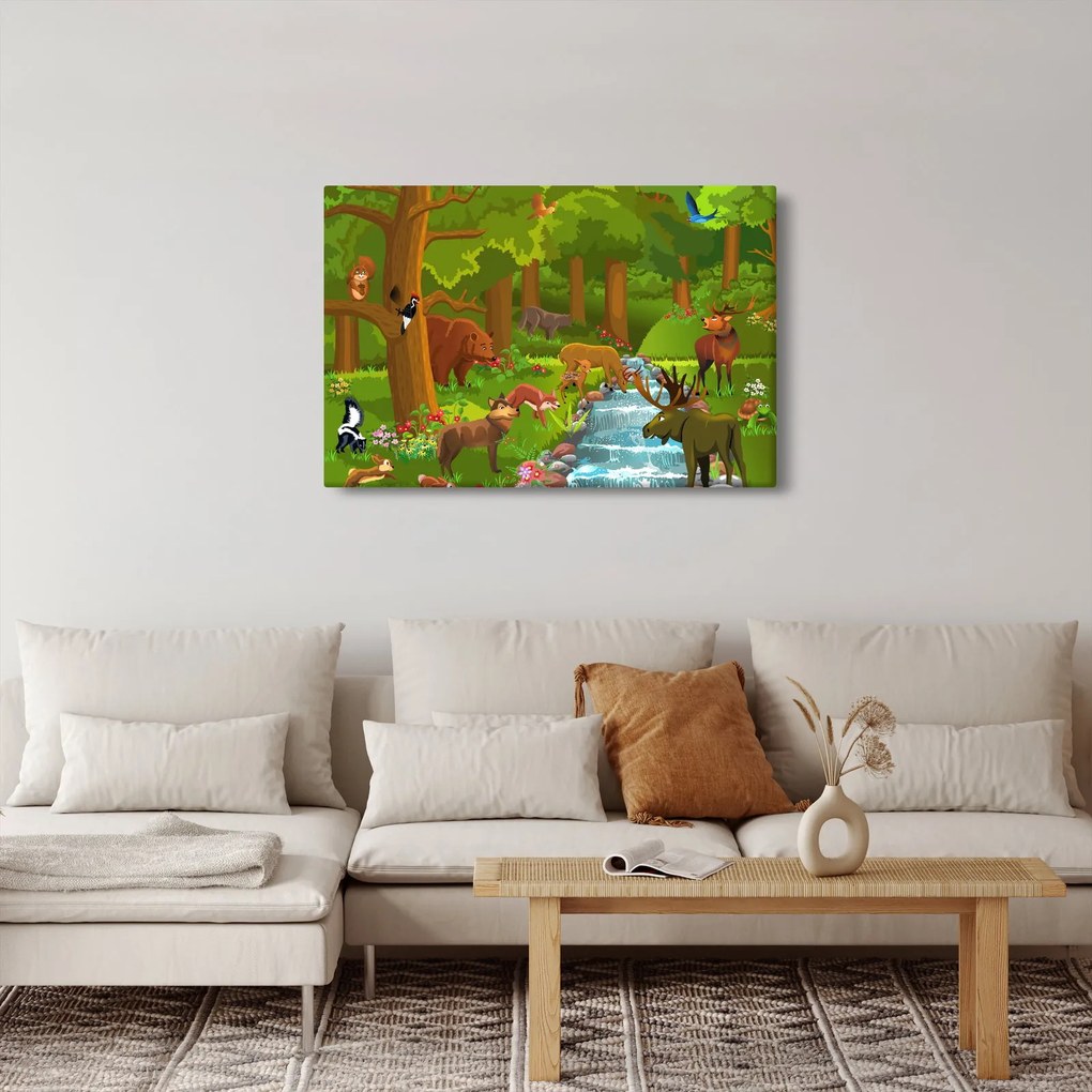 Tablou pentru copii cu animale (90x60 cm)
