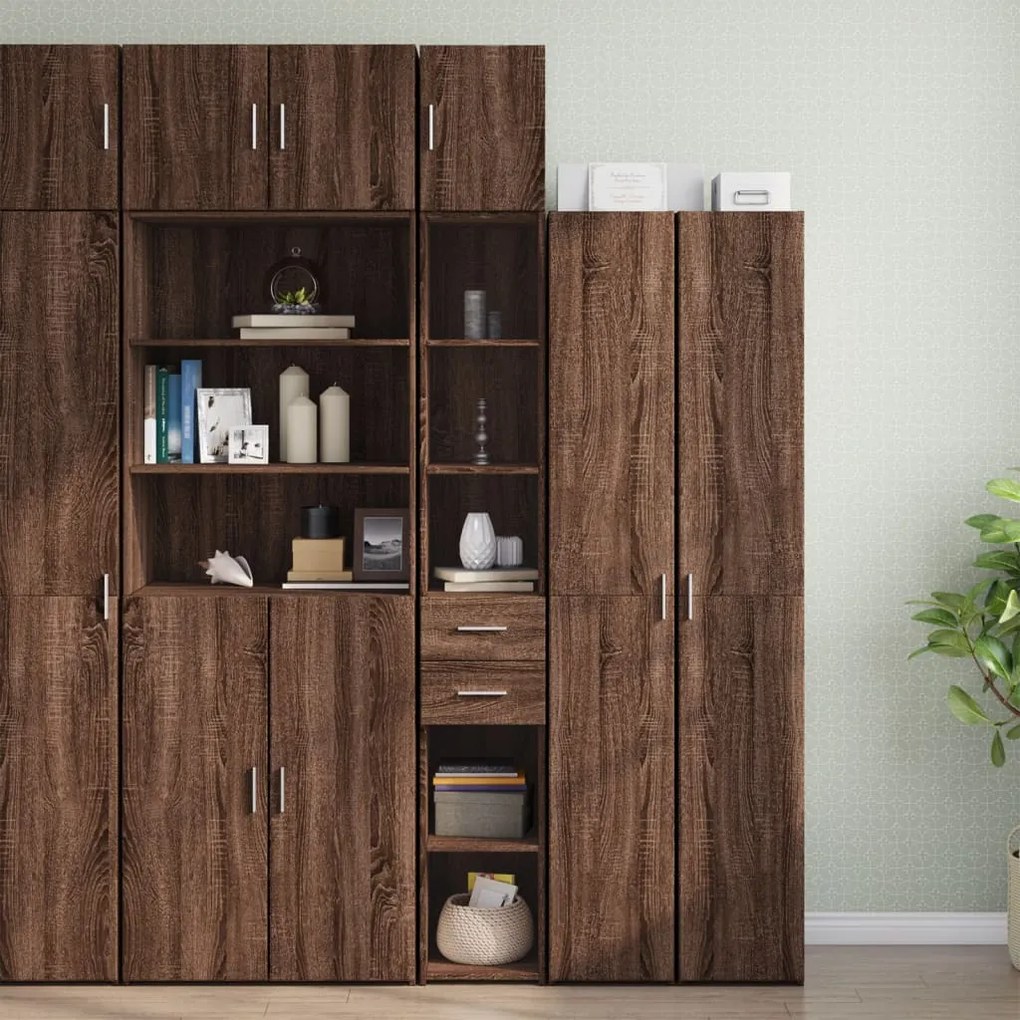 vidaXL Dulap depozitare slim stejar maro 30x42,5x225 cm lemn prelucrat