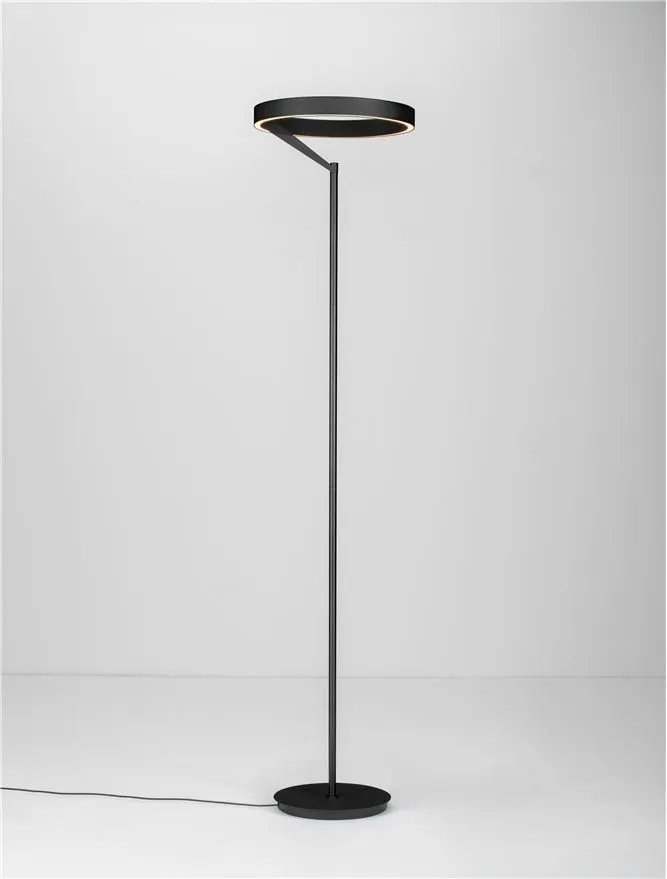 Lampadar circular aluminiu negru LED ADALIZ