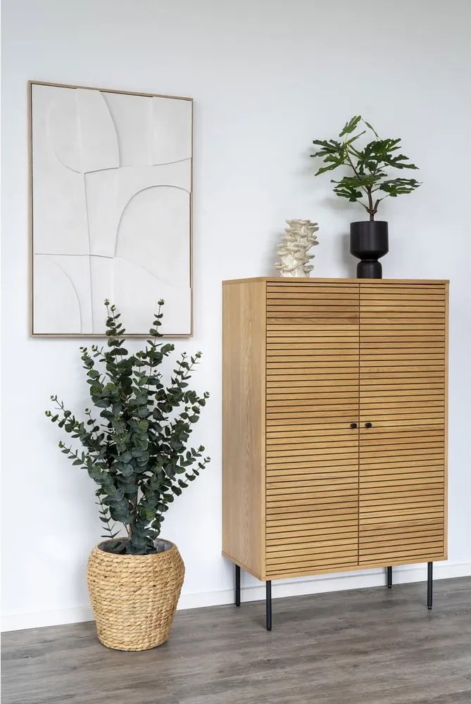 Dulap în culoare naturală cu aspect de lemn de stejar 80x130 cm Kyoto – House Nordic