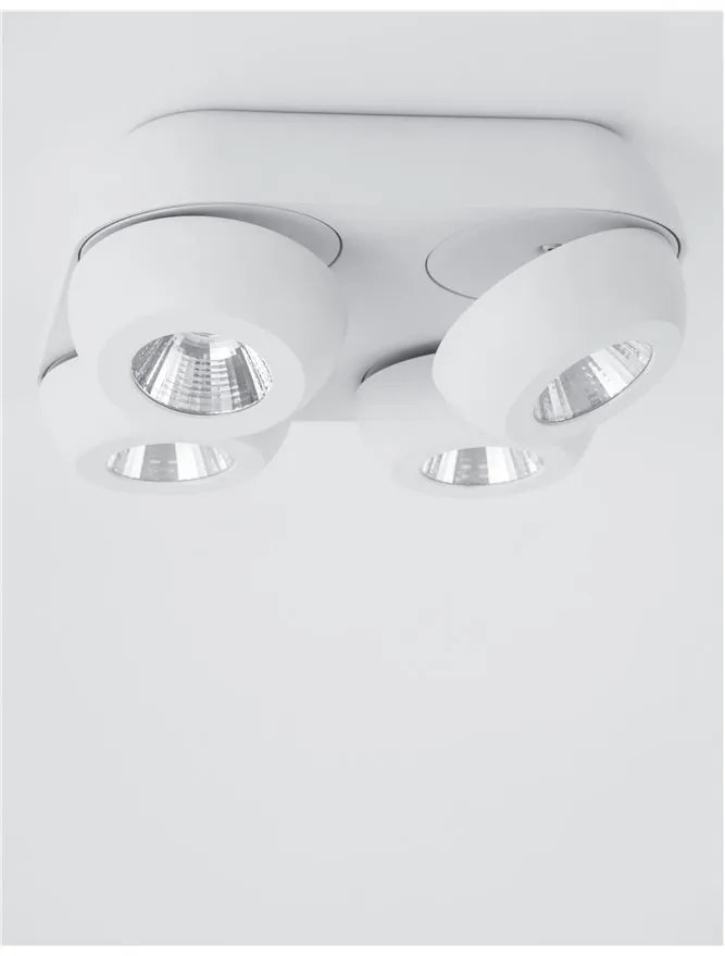 Plafoniera cu 4 spoturi LED directionabile Gon alb NVL-9105203