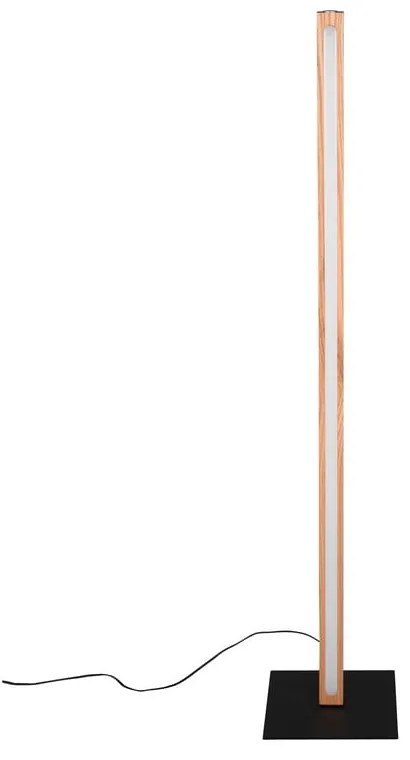 Lampadar negru/în culoare naturală LED (înălțime 115 cm) Bellari – Trio