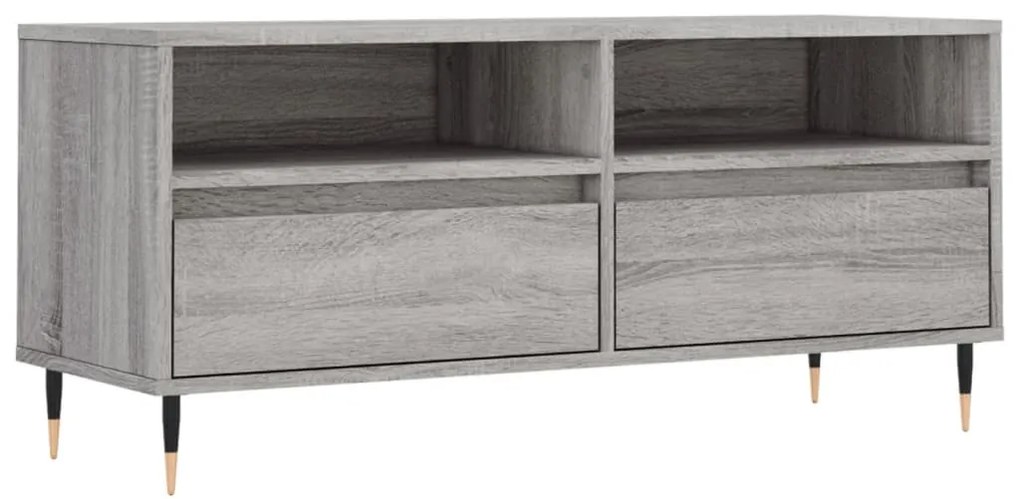 vidaXL Comodă TV, gri sonoma, 100x34,5x44,5 cm, lemn prelucrat