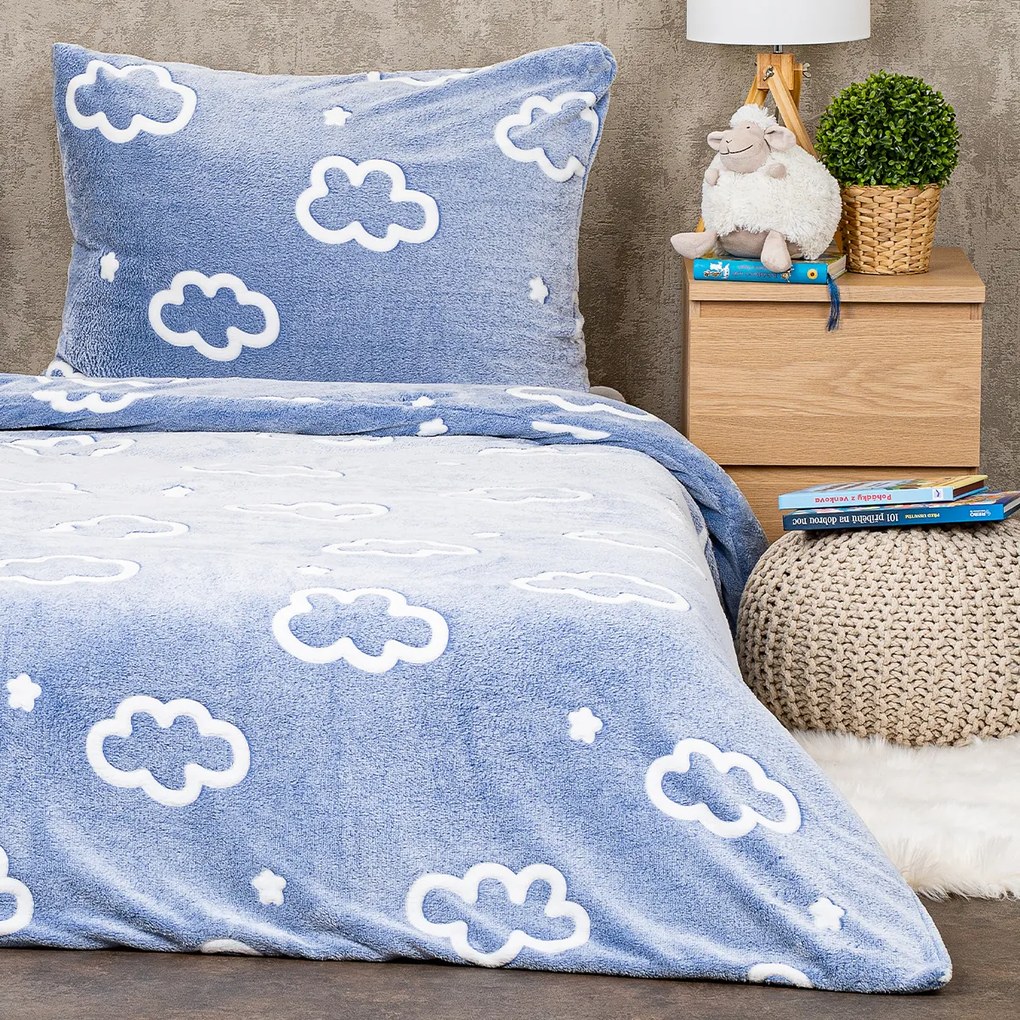 Lenjerie de pat luminoasă din microflanel 4Home Cloud, 140 x 200 cm, 70 x 90 cm