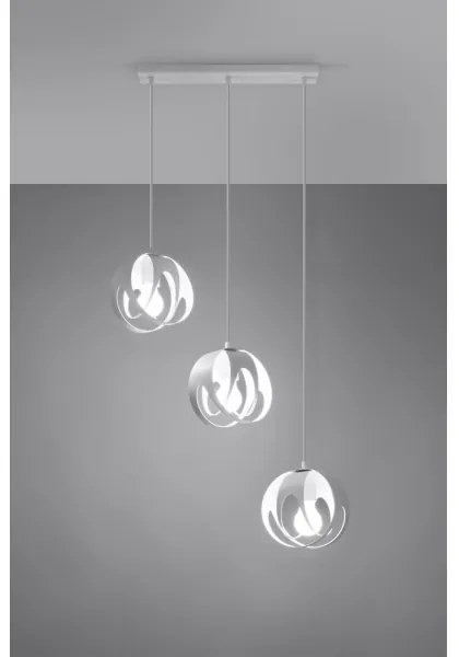 Lustră pe cablu TULOS 3xE27/60W/230V albă Sollux SL.1085