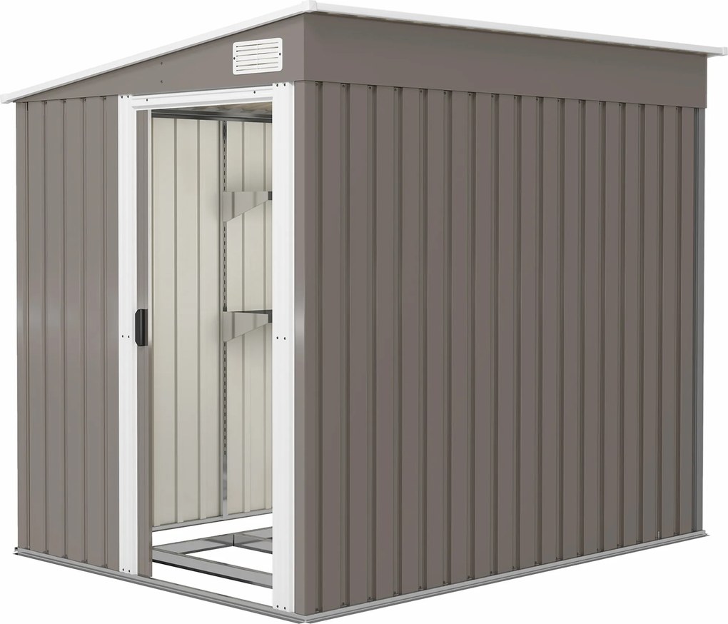 Outsunny Casă din Metal Galvanizat 7 x 5ft, cu Ușă Glisantă | Aosom Romania