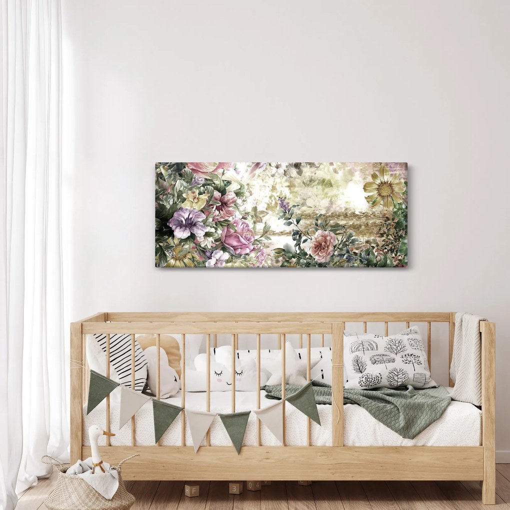 Tablou - Flori de design (120x50 cm)