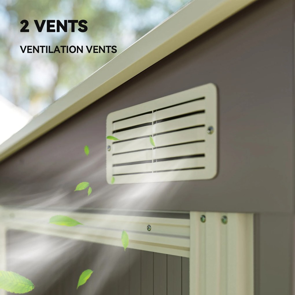 Outsunny Casă din Metal Galvanizat 7 x 5ft, cu Ușă Glisantă | Aosom Romania