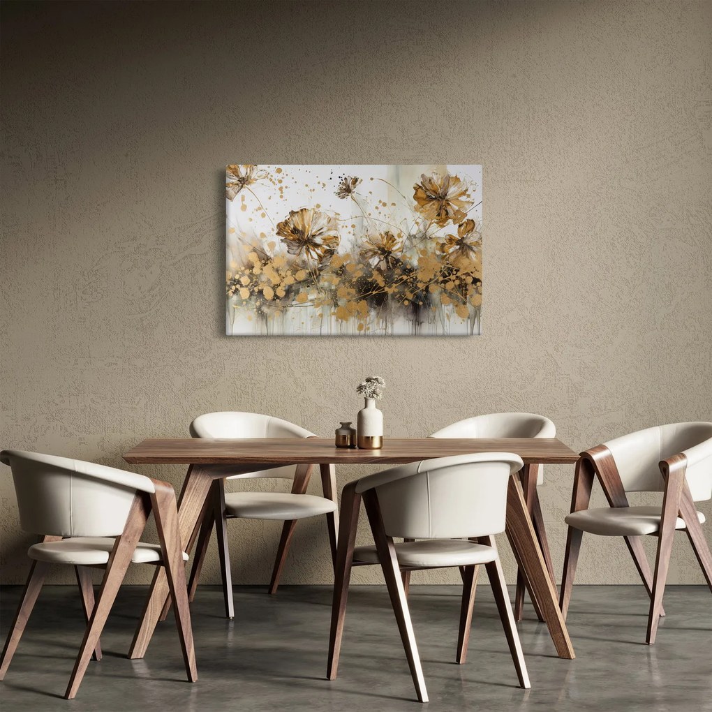 Tablou - pictură abstractă florală (90x60 cm)